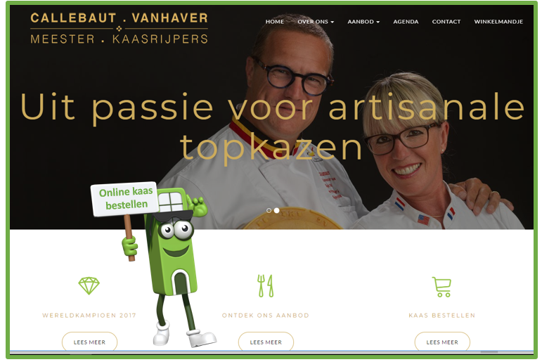 Website Kaasmeester-Callebaut met bestelmodule