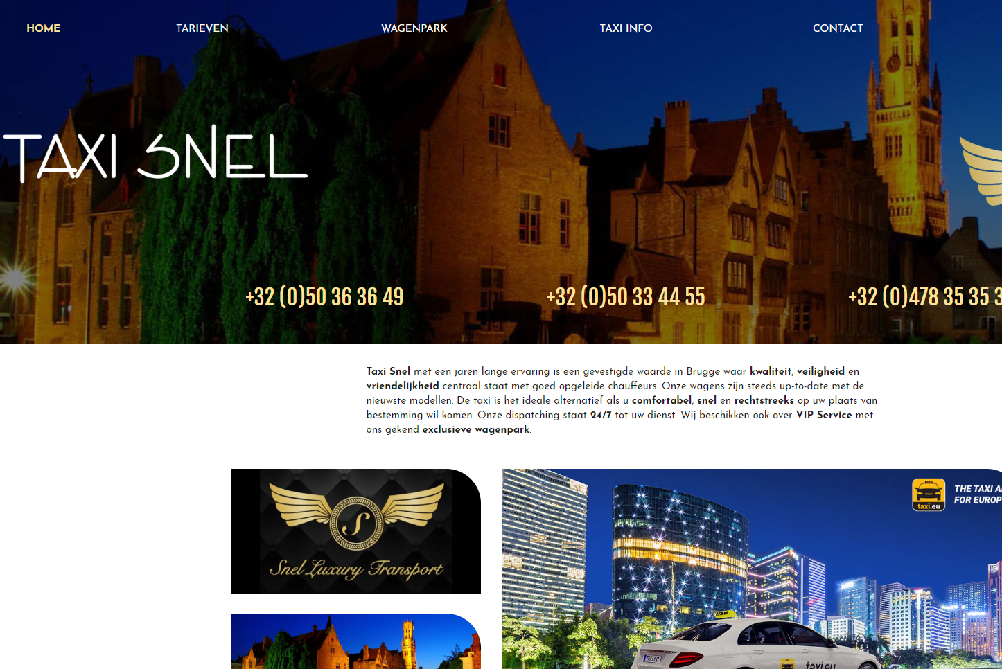 Website Taxisnel Brugge